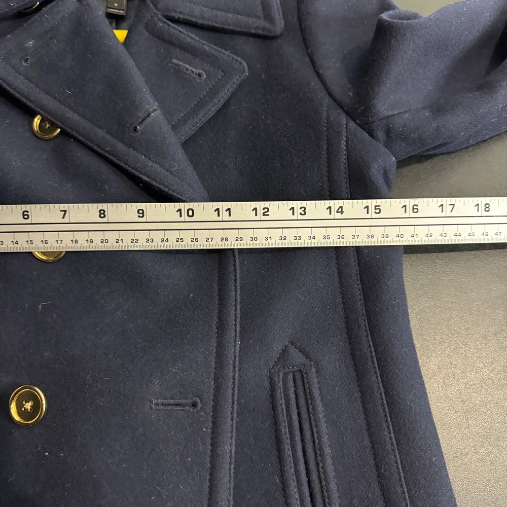 J Crew Wool Cashmere Nello Gori Peacoat Navy‎ Double Breasted Women XS 0 - Picture 5 of 8